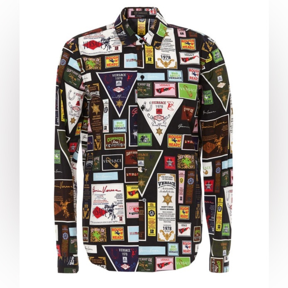 Versace rodeo print dress shirt